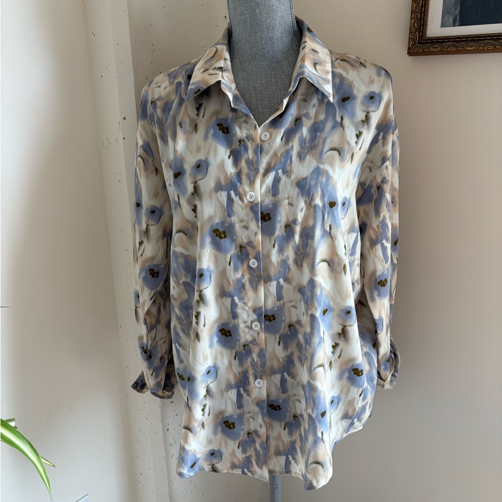 Floral Button-Up Blouse